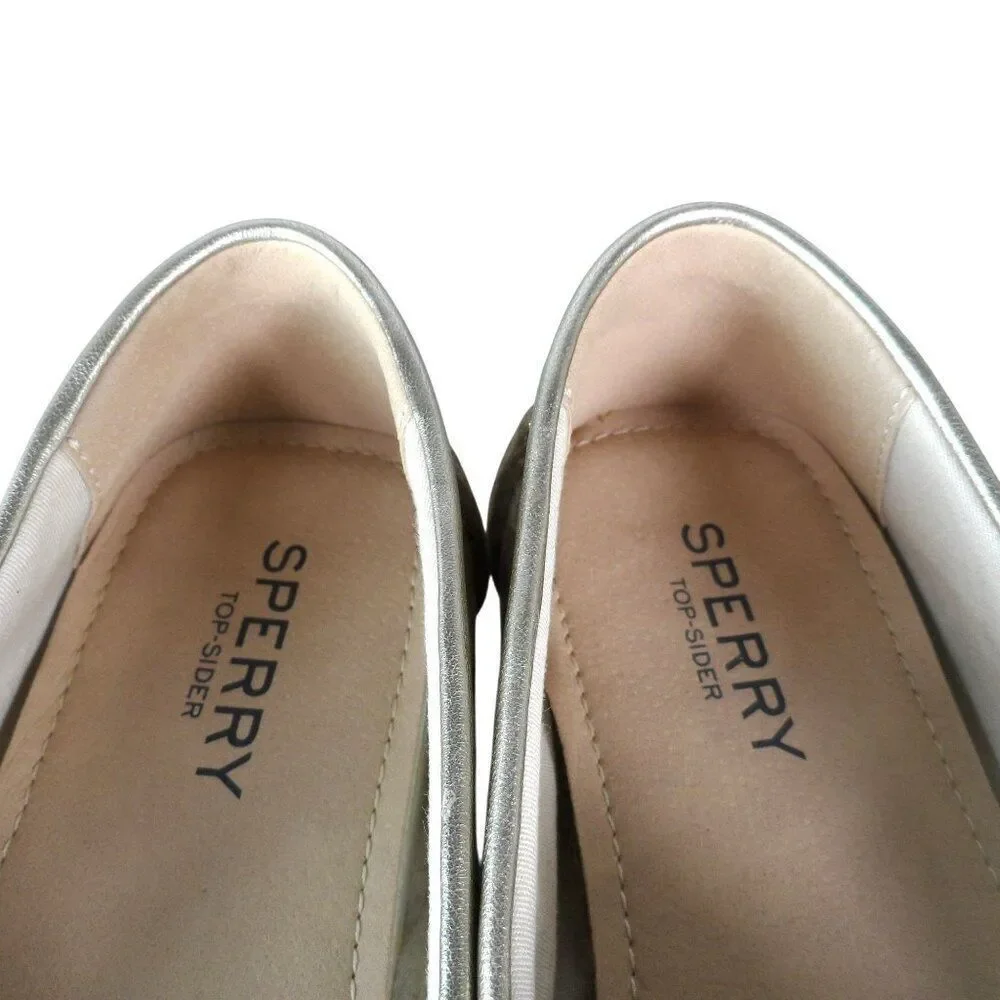 Sperry Top-Sider Bridge Classic Slip-on Loafers Metallic Gold STS83348 Women's 5